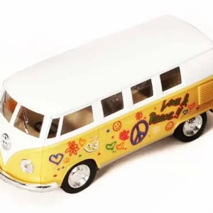 Lekebil stor Volkswagen pastell buss flower gul