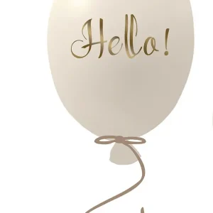 Veggklistremerke partyballong Hello, cream